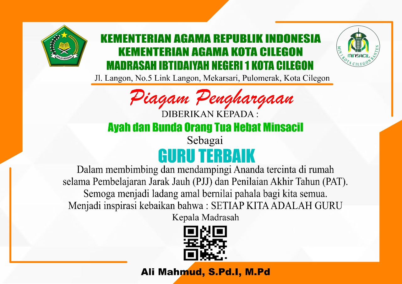 PENGHARGAAN BAGI WALI MURID MINSACIL