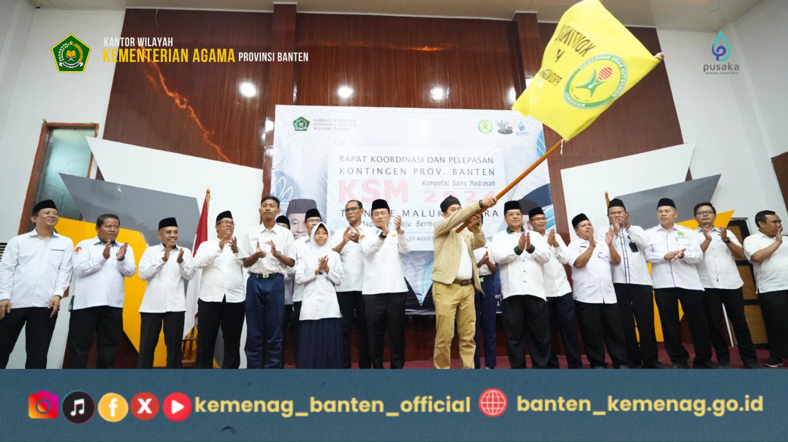 Pelepasan Kontingen Kompetisi Sains Madrasah (KSM) Nasional 2024 di Aula Kemenag Banten